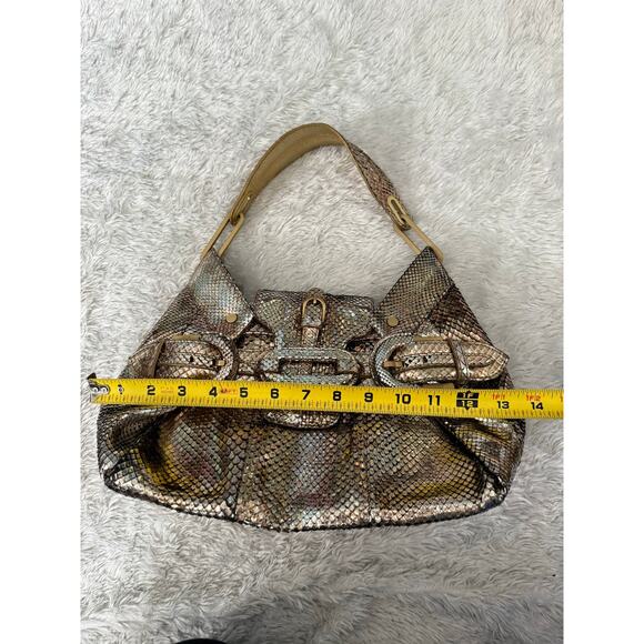 Jimmy Choo Python Tulita Shoulder Bag in Metallic Gold/Silver - Picture 10 of 12